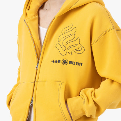 4YE Gear Zip Hoodie / Yellow / Black