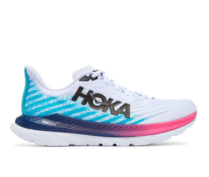 MEN'S HOKA MACH 5 | WHITE / SCUBA BLUE