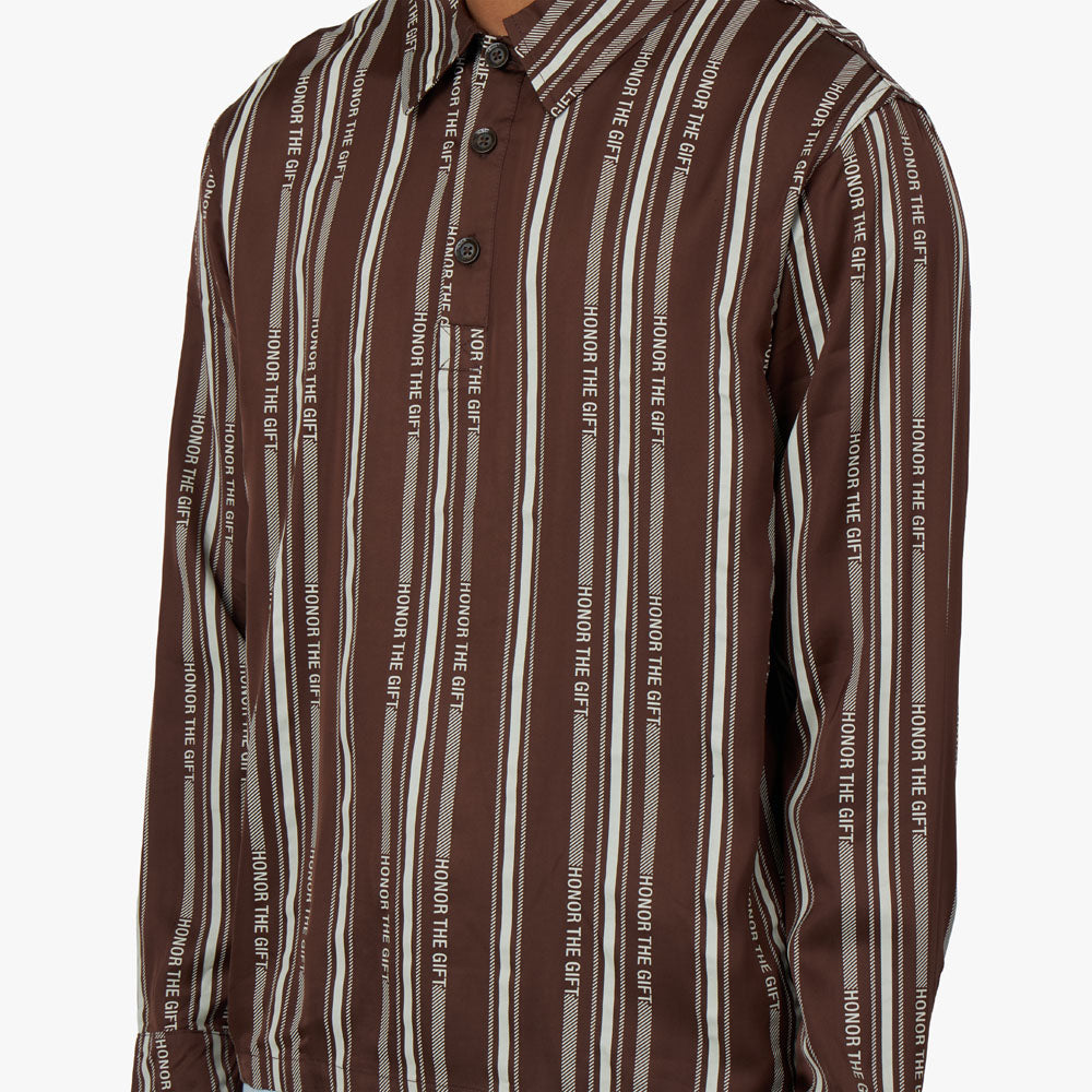 Honor The Gift Honor Stripe Long Sleeve Henley / Brown