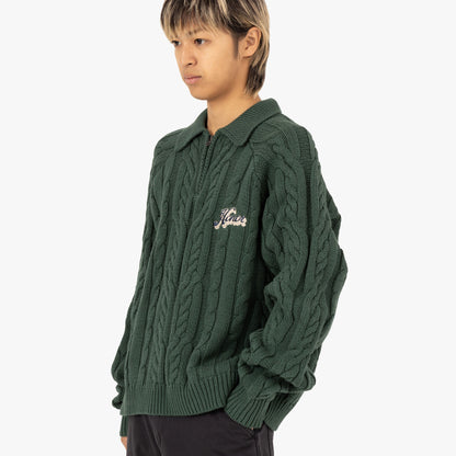 Honor The Gift Cable Zip Leisure Henley / Green