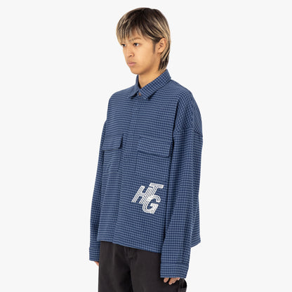 Honor The Gift Houndstooth Shirt / Navy