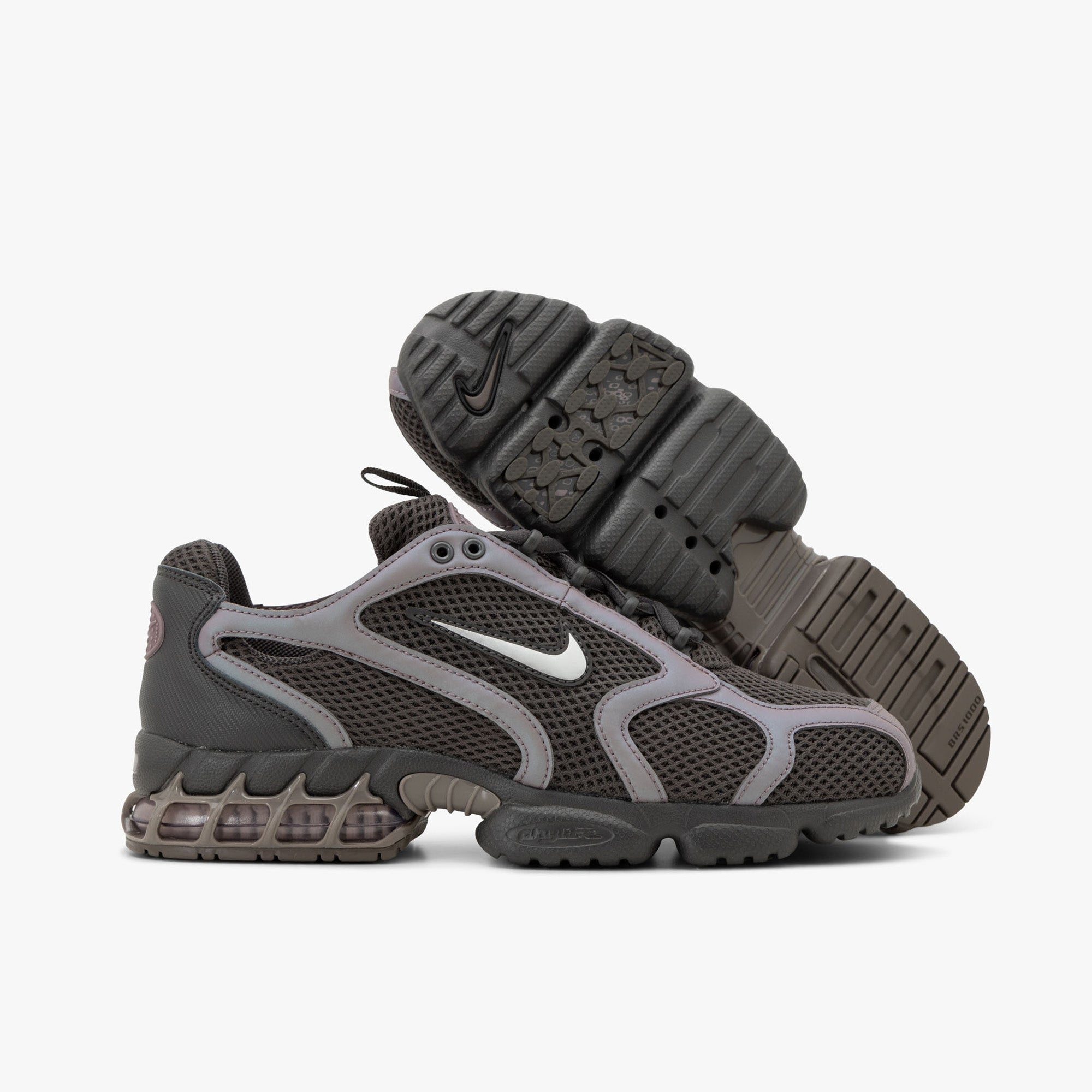 Nike Air Zoom Spiridon Cage 2 / Medium Ash / Metallic Silver - Taupe Grey