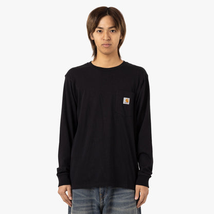 Carhartt WIP L/S Pocket T-Shirt Cotton Single Jersey / Black