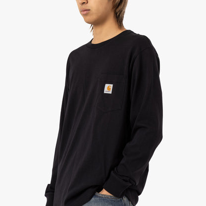 Carhartt WIP L/S Pocket T-Shirt Cotton Single Jersey / Black
