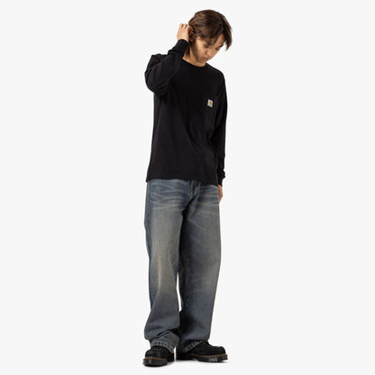 Carhartt WIP L/S Pocket T-Shirt Cotton Single Jersey / Black