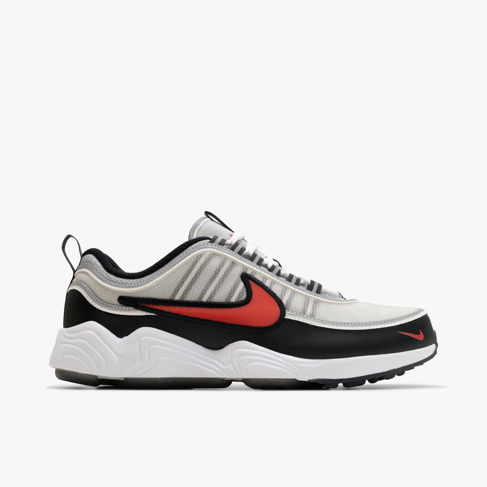 Nike Air Zoom Spiridon Metallic Silver / Sport Red - Black