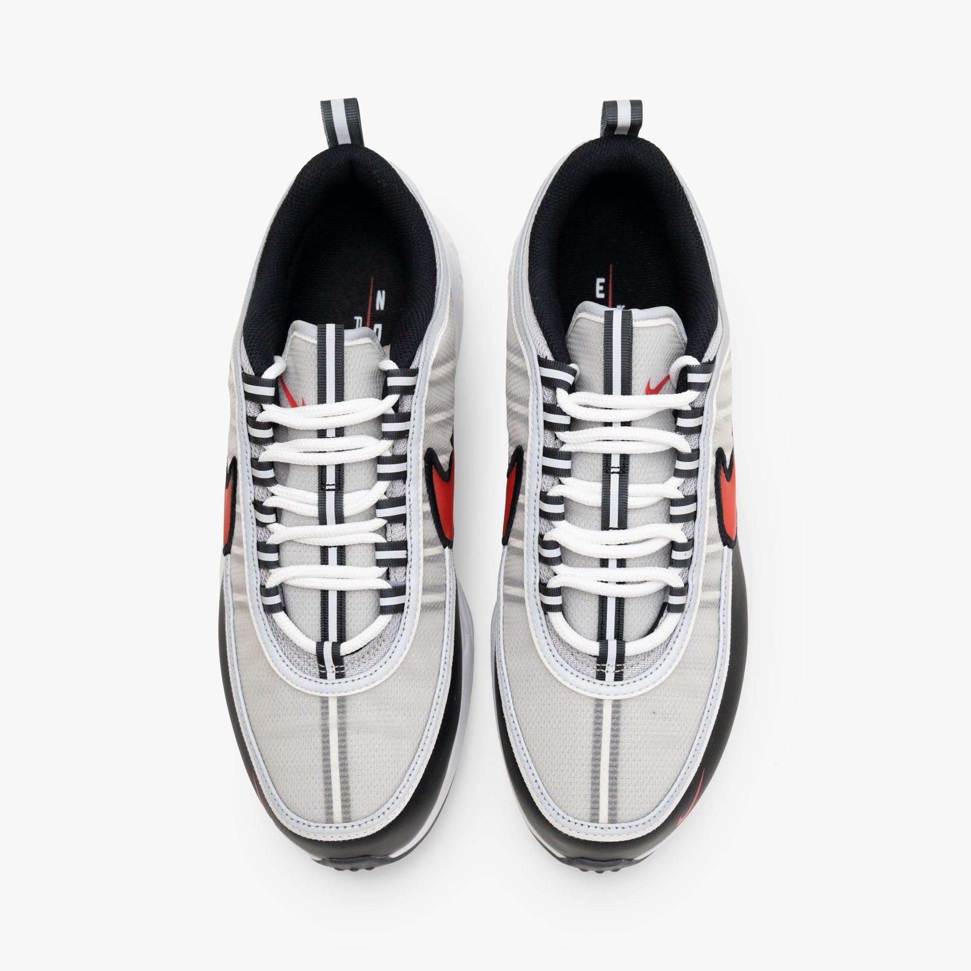 Nike Air Zoom Spiridon Metallic Silver / Sport Red - Black