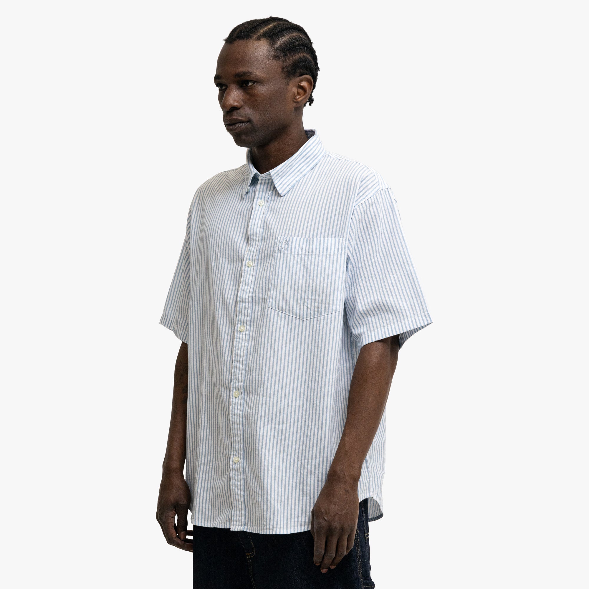 Carhartt WIP Phelps Shirt Poplin Blue Stripe