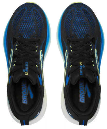 MEN'S BROOKS GLYCERIN 22 | BLACK / COBALT / NEO YELLOW