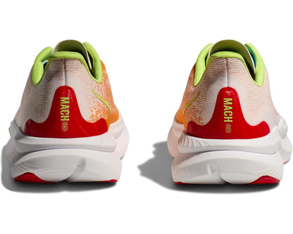 MEN'S HOKA MACH 6 | WHITE / SOLAR FLARE