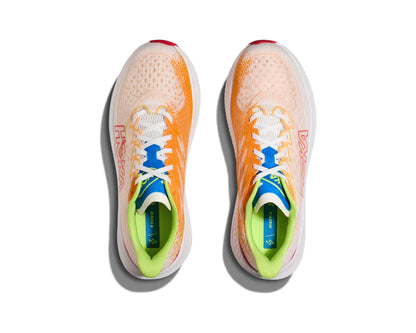 MEN'S HOKA MACH 6 | WHITE / SOLAR FLARE