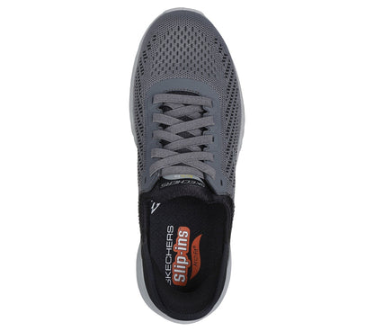 MEN'S SKECHERS SLIP-INS RELAXED FIT: ARCH FIT ORVAN - DREX | GRAY / BLACK
