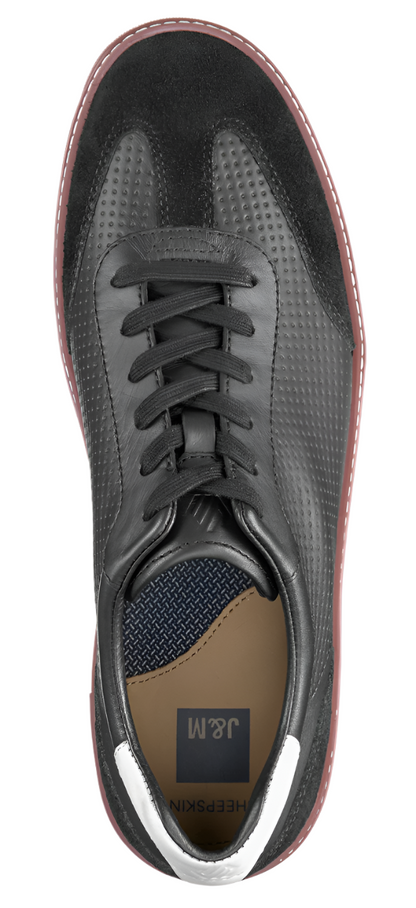MEN'S JOHNSTON & MURPHY MCGUFFEY T-TOE | BLACK FULL GRAIN / SUEDE