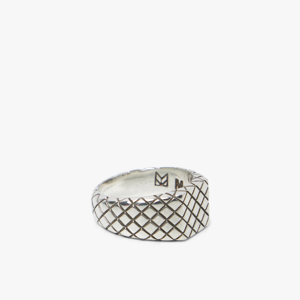 MAPLE Quilted Signet Ring / Silver .925