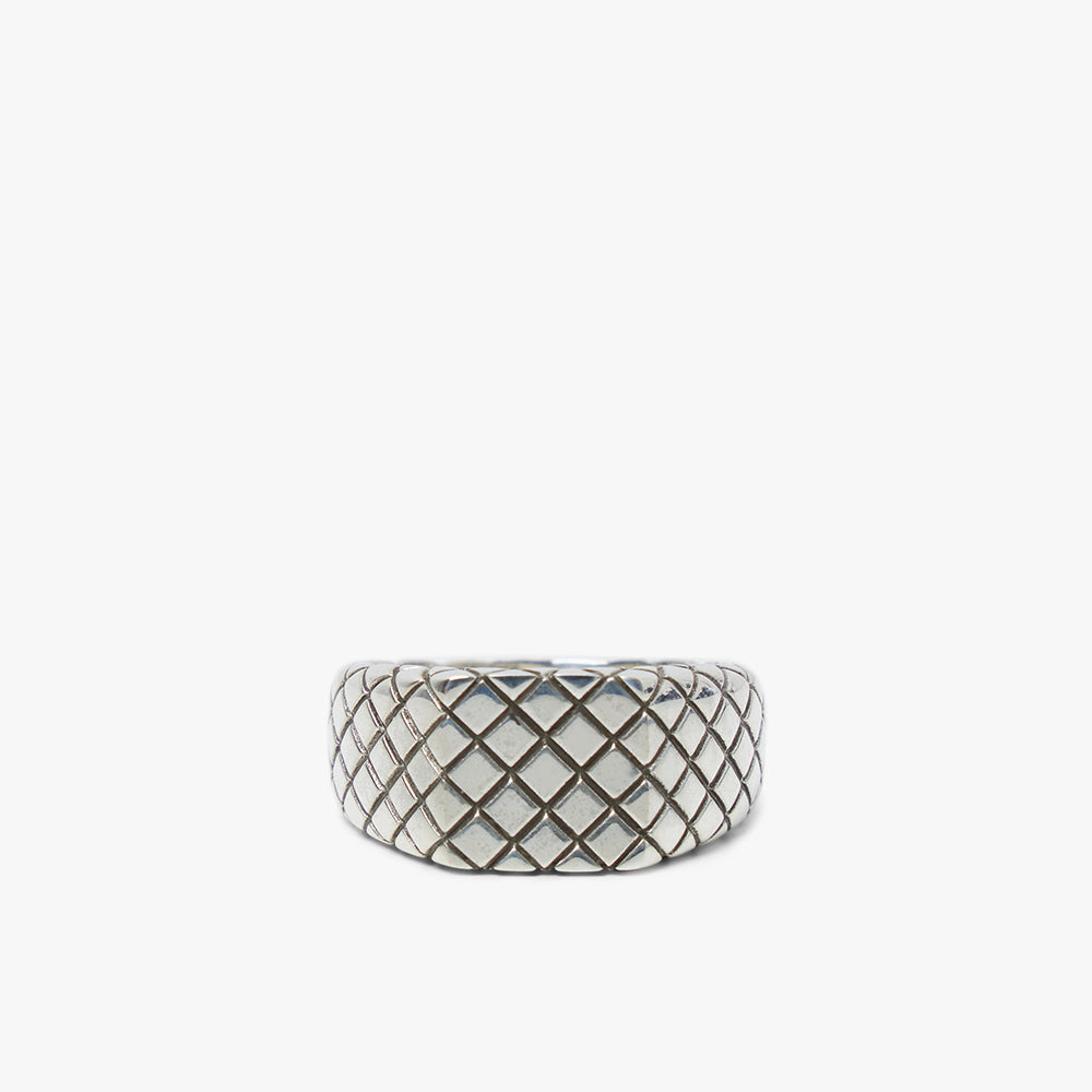 MAPLE Quilted Signet Ring / Silver .925