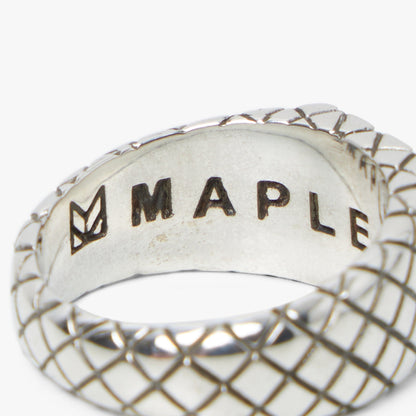 MAPLE Quilted Signet Ring / Silver .925