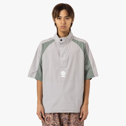 Metalwood Short Sleeve Paneled Wind Shirt Titanium / Sage