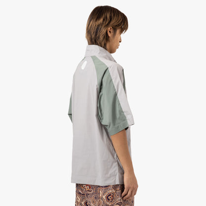 Metalwood Short Sleeve Paneled Wind Shirt Titanium / Sage