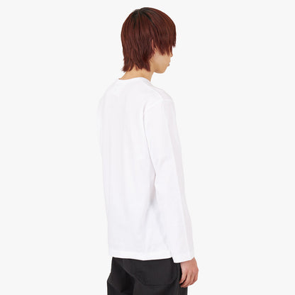 COMME des GARCONS PLAY Long Sleeve Red Heart T-Shirt / White