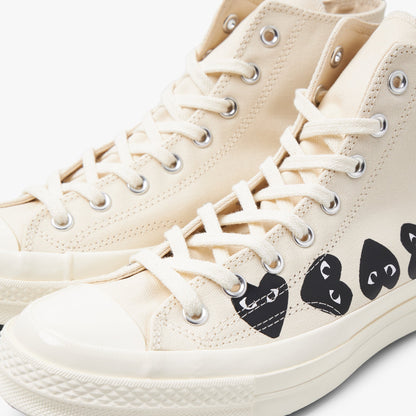 Converse x COMME des GARÇONS PLAY Chuck Taylor Hi / Multi Heart Beige