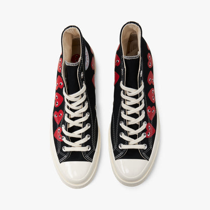 Converse x COMME des GARÇONS PLAY Chuck Taylor Hi Multi Heart Black
