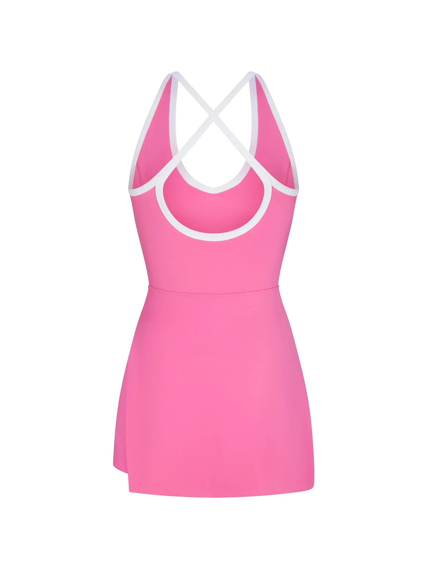 WOMEN'S PB5-STAR SIDE SPLIT COURT DRESS | PINK / WHITE
