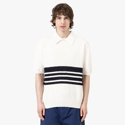 Palmes Panel Knit Polo Off-White