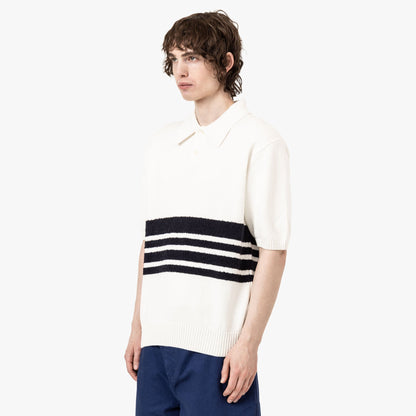 Palmes Panel Knit Polo Off-White