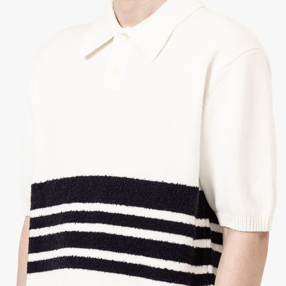 Palmes Panel Knit Polo Off-White