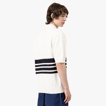 Palmes Panel Knit Polo Off-White