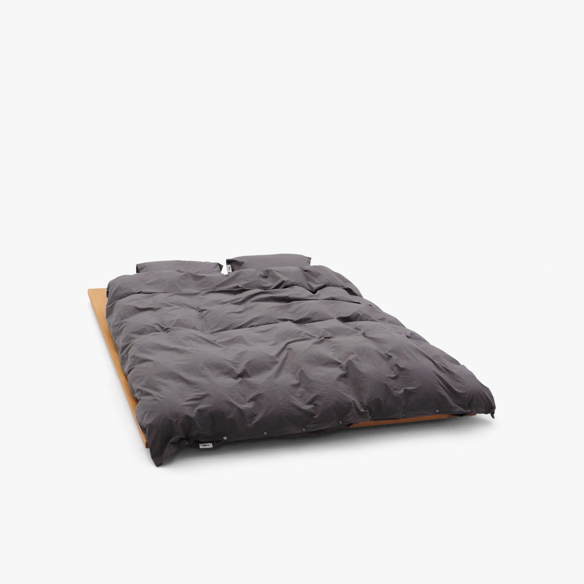 Tekla Cotton Percale Duvet Cover Queen / Dark Taupe