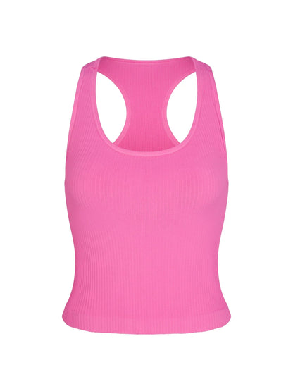 WOMEN'S PB5-STAR RIBBED RACER BACK TANK | PINK