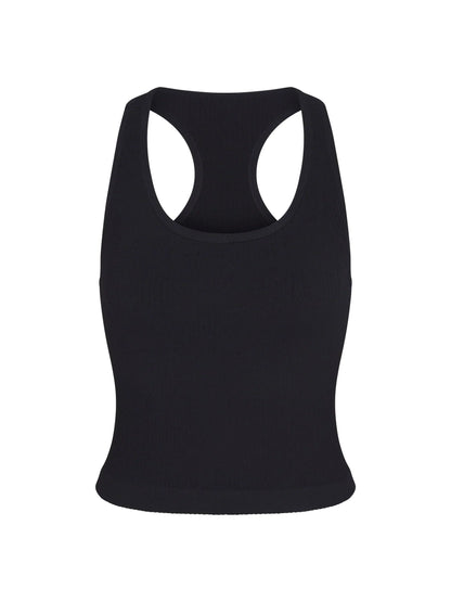 WOMEN'S PB5-STAR RIBBED RACER BACK TANK | BLACK