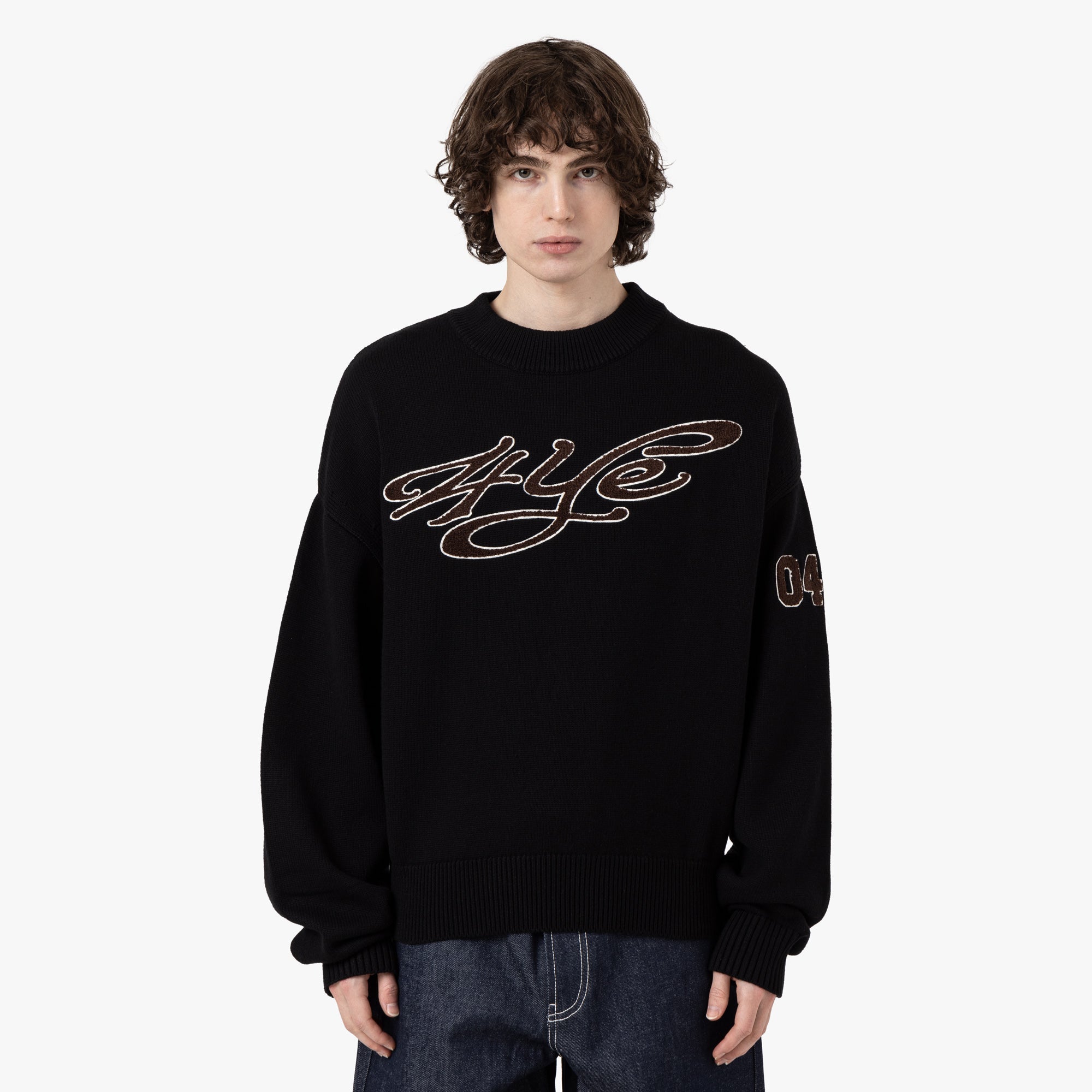 4YE Chenille Knit Sweater / Black