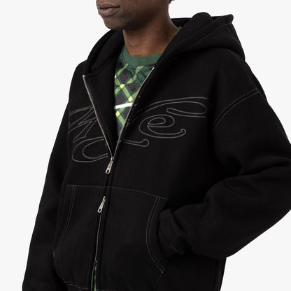 4YE Signature Zip Hoodie / Black / Grey
