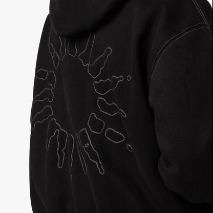 4YE Signature Zip Hoodie / Black / Grey