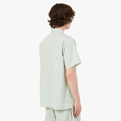 Tekla Poplin Short Sleeve Shirt / Clover Stripes