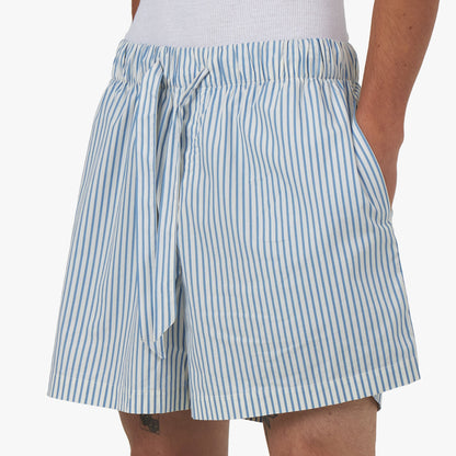 Tekla Poplin Shorts Placid / Blue Stripes
