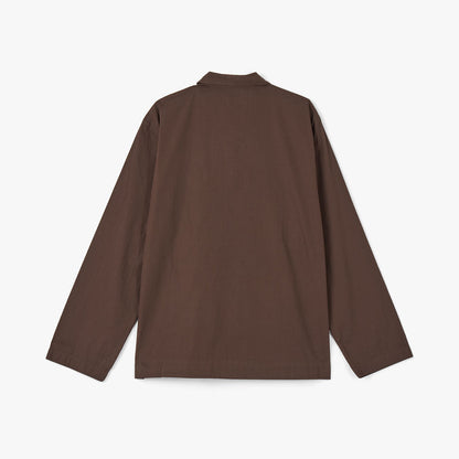 Tekla Poplin Long Sleeve Shirt / Coffee