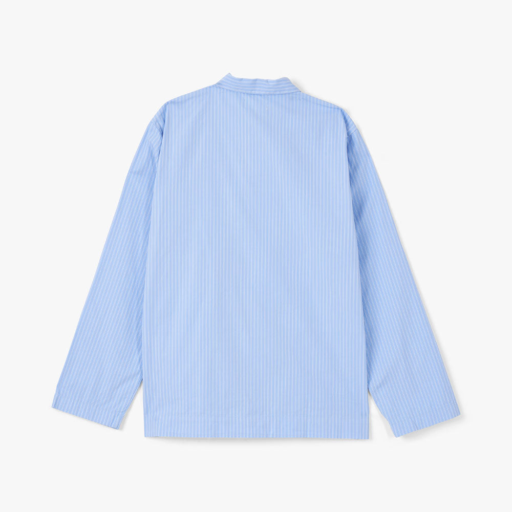 Tekla Poplin Long Sleeve Shirt / Pin Stripes