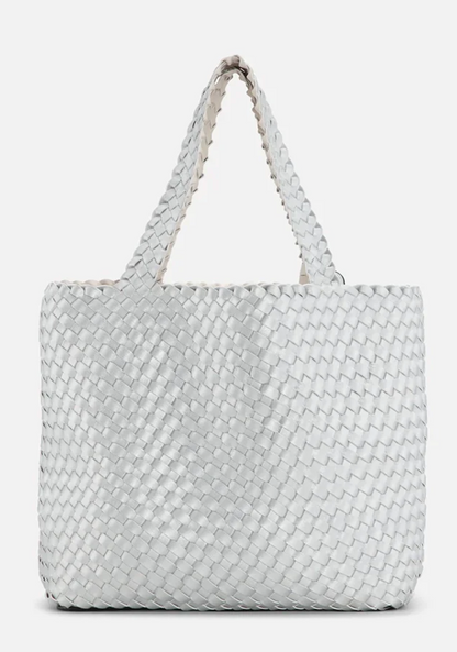 WOMEN'S ILSE JACOBSEN HANDBAG | WHITE / SILVER