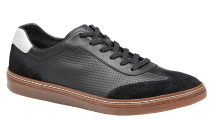 MEN'S JOHNSTON & MURPHY MCGUFFEY T-TOE | BLACK FULL GRAIN / SUEDE
