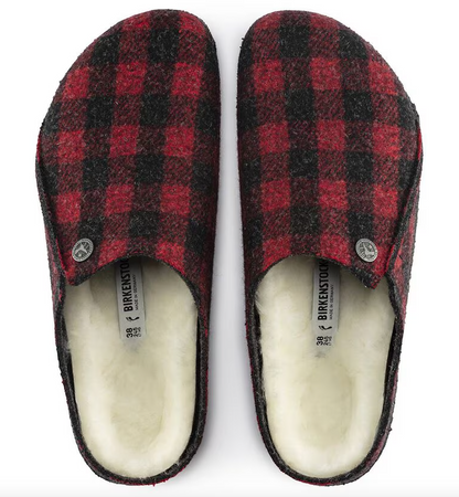 UNISEX BIRKENSTOCK ZERMATT RIVET SHEARLING | PLAID RED