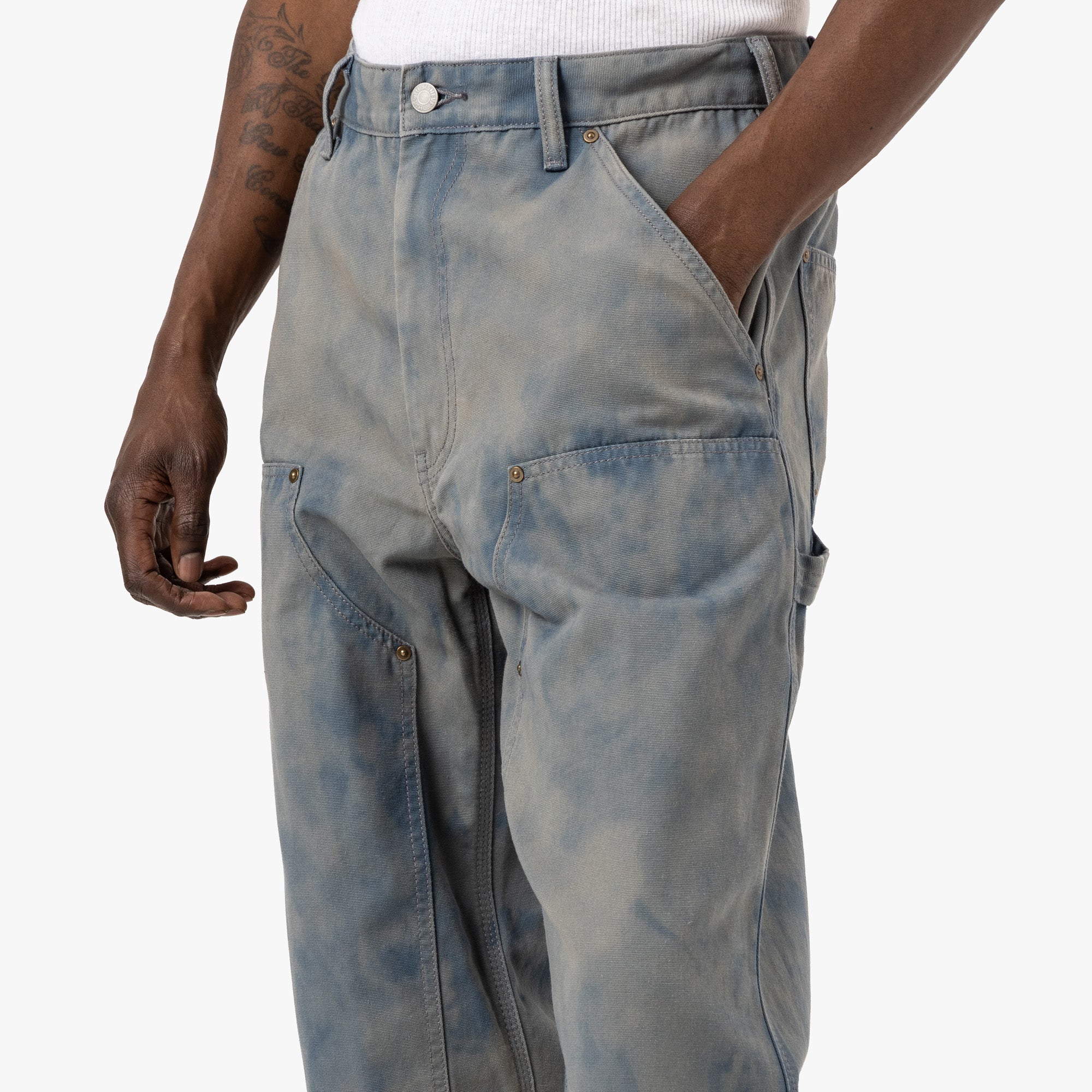 thisisneverthat Bleached Double Knee Pant / Blue