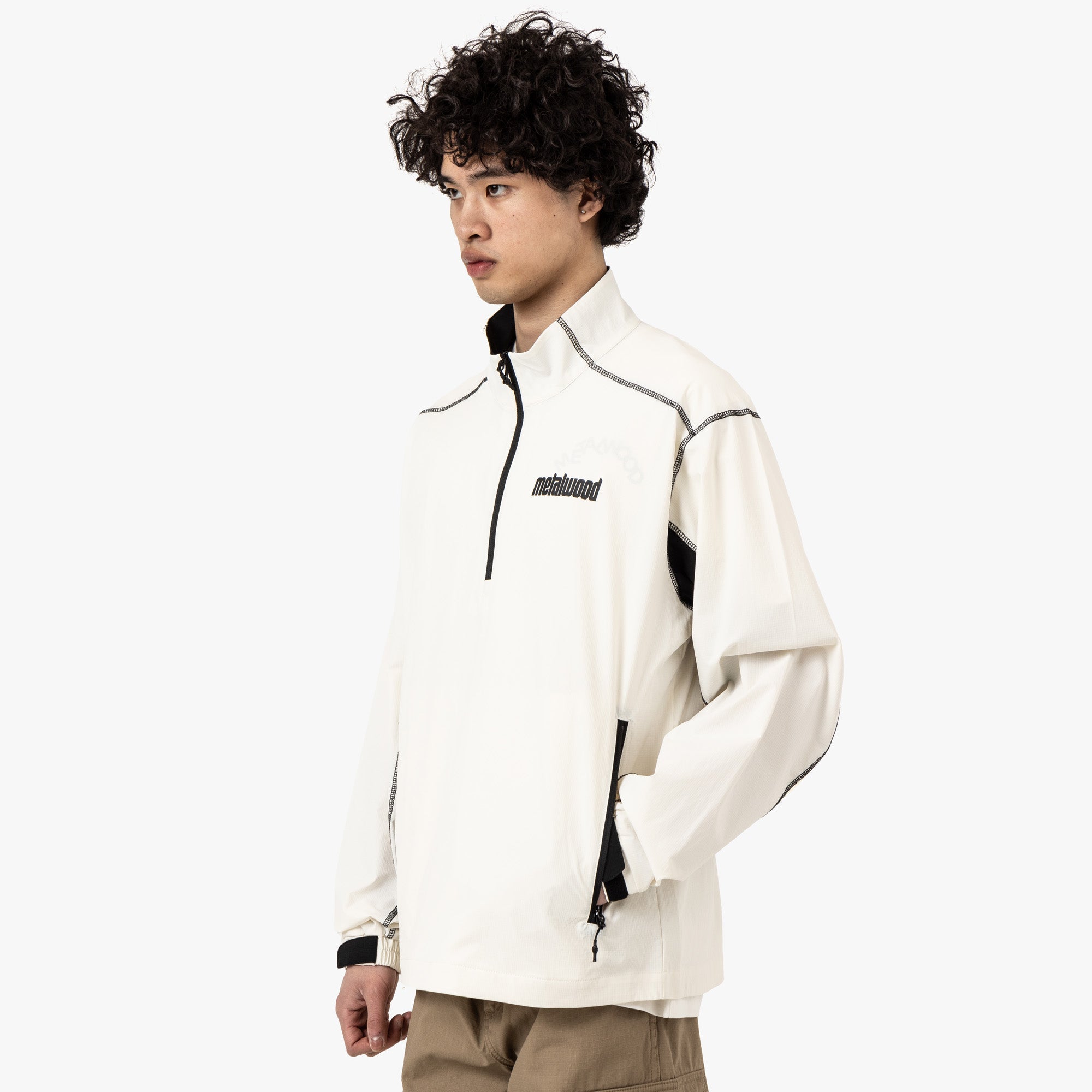 Metalwood Tech 1/4 Zip Pullover Jacket / White