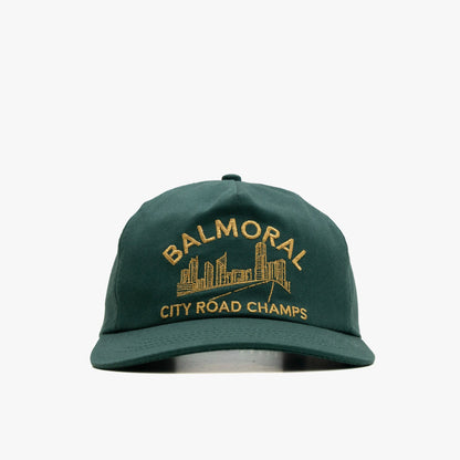 Balmoral Skyline 5-Panel Hat Forest Green / Gold