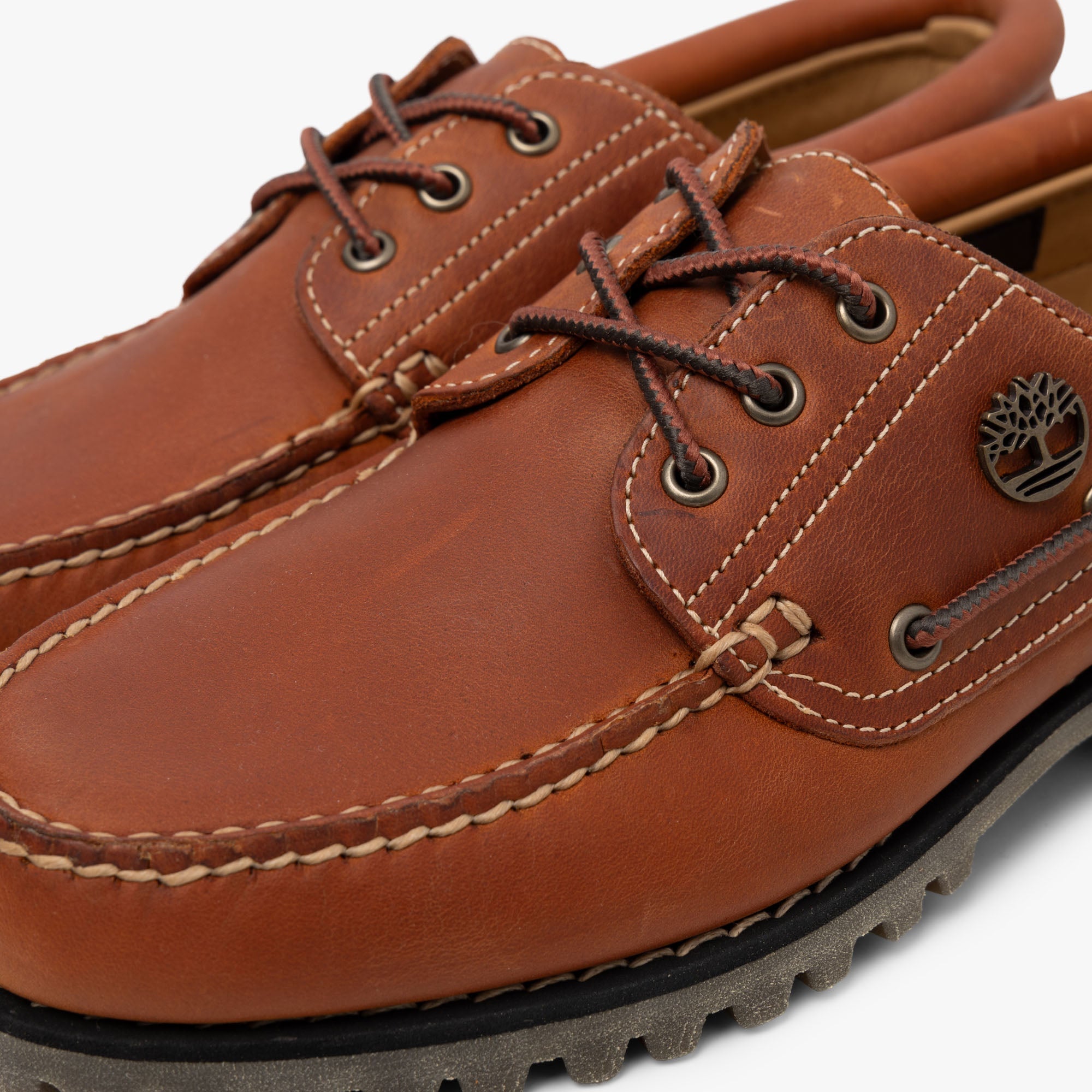 Timberland Authentic 3-Eye Boat Shoe / Orange Full Grain