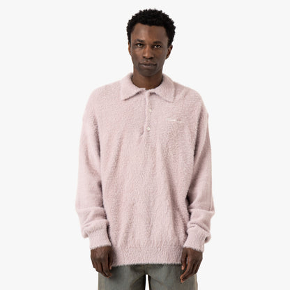 thisisneverthat SCT-Logo Shaggy Knit Polo / Pink