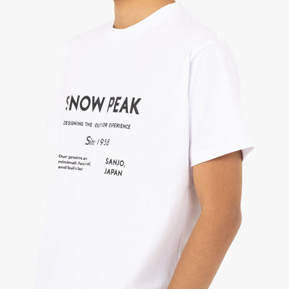 Snow Peak SP Typography T-Shirt / White