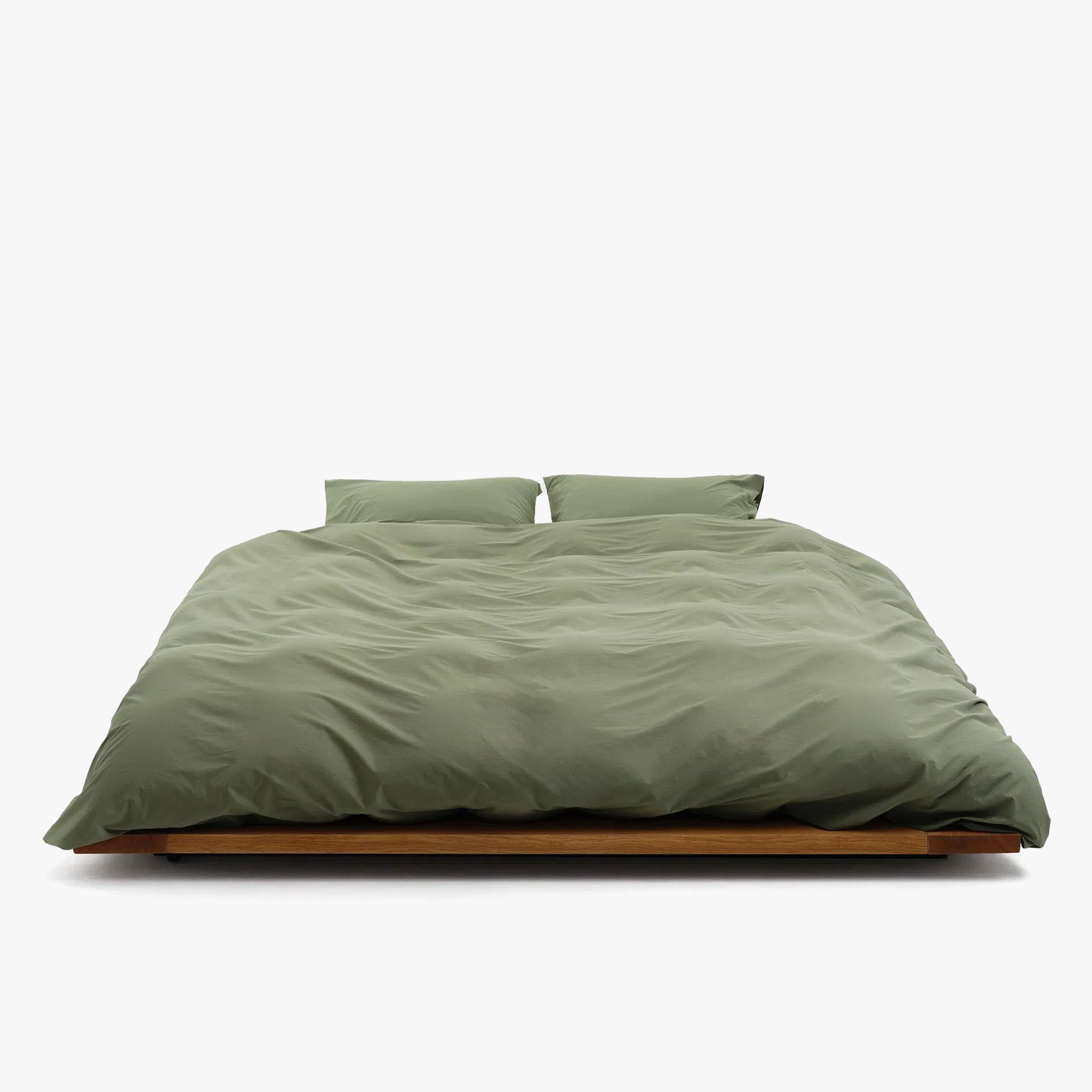 Tekla Cotton Percale Pillow Sham / Olive Green